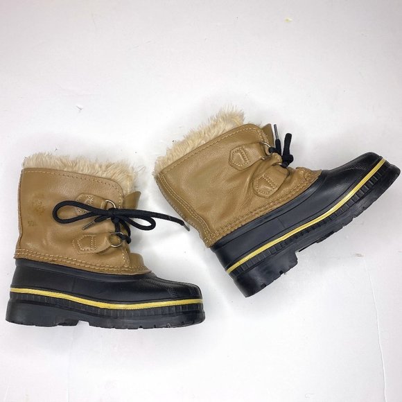 Sorel Ram girl's size 12 winter waterproof boots with liner in light brown/black - Picture 1 of 8